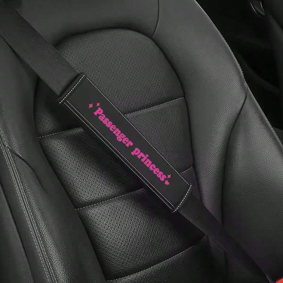 Passenger Princess Cute & Creative Nappa Leather Car Seat Belt Cover, Fashionable Interior Car Decor Accessory - Seatbelt Protector - View 1