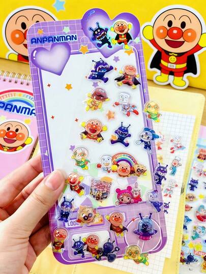 Original High-Quality Solid Adhesive Sticker Of The "Little Girl Detective Flying" Relief 3D Poster,Cute Stickers, Interesting And Shiny Embossed Decorations, Three-Dimensional And Fun Japanese Anime Stickers