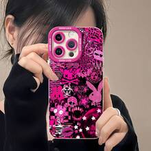 Collage emo rosa y negro infernal.funda de teléfono Fundas compatibles con ,Apple,VIVO,OPPO,,, y Honor.Fabricadas en silicona TPU,ofrecen protección contra golpes y caídas. - Blanco - Ver 6