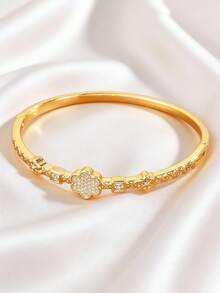 Camhanno Bộ 5 vòng tay đồng thanh lịch, 5 chiếc vòng tay độc đáo có thể xếp chồng lên nhau với các chi tiết tinh xảo và họa tiết phối hợp, lý tưởng cho công sở, các buổi tiệc và sử dụng hàng ngày, món quà hoàn hảo cho những người yêu thích thời trang và người thân yêu, dễ dàng chuyển đổi từ văn phòng sang bữa tối. - Vàng - Xem 5