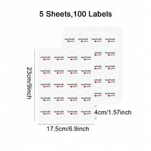 100PCS Self-Adhesive Decorative Round Sticker , With The Word "Handmade With Love",For Weddings, Birthdays, Parties,Holiday And Festive Events - View 3