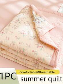 Selimut Rumbai Pastel Romantis, Selimut Empuk Minimalis, Selimut Bulu Angsa Lembut untuk Musim Panas, Set Perlengkapan Tidur Motif Bunga Merah Muda, Cocok untuk Semua Usia, Dekorasi Rumah yang Hangat, Tanpa Sarung Bantal - Berwarna merah muda - View 2