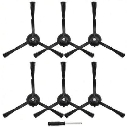 Bộ 6 chổi quét cạnh tương thích với máy hút bụi robot S8 Pro Ultra, S7 Max Ultra, Qrevo, Qrevo Slim, dòng S7 MaxV/S7/Q7Max/Q8 Max/S8/Q7/Q5/S6/S5/S4/E5/E4/E3/E2