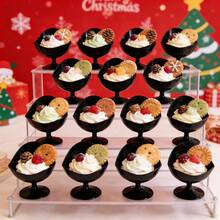 Ly nhựa đựng kem parfait 60ml, ly sữa chua mousse, ly dồi tiết, ly tráng miệng màu đen sáng tạo, ly nhựa đựng kem parfait. - màu đen - Xem 6