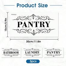 3 Pcs Pantry Room Vinyl Wall Stickers Laundry Bathroom Wall Decal, 11.8x5.9inch Vinyl Door Art Stickers Bathroom Living Room, Door Decal Art Signs Sticker Store Decoration - Default - View 2