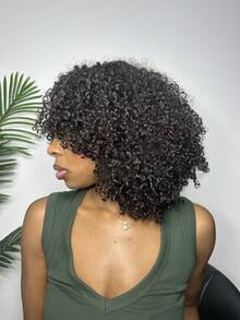 Y WIGS 16-22 Inch 55g Miracle Human Hair, Lightweight Invisible Human Crochet Hair Multiple Textures Tight Curly Hair Extensions, Natural Color, Perfect For Vacation And Sports - Natural Black - View 9
