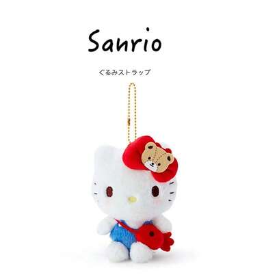 SANRIO 三丽鸥 Hello Kitty 夏威夷时尚毛绒玩具 1 件装，My Melody、Kuromi、Pochacco，学生背包，可爱毛绒玩偶，包包挂件，礼品包装，节日礼物