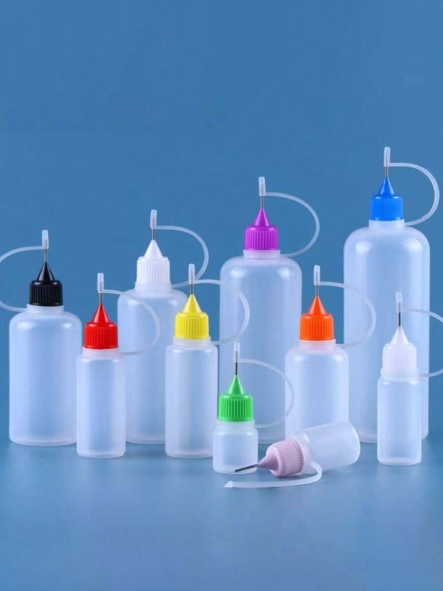 1/3 unidades de frascos conta-gotas de precisão recarregáveis de 30 ml, aplicador de aperto adequado para recorte de papel, artesanato e uso escolar. - Multicolorido - Ver 1
