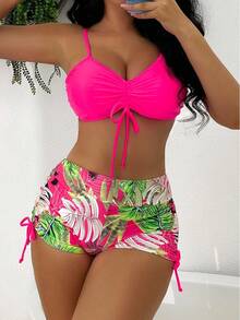 Women Athletic Bikinis - Hot Pink - View 4