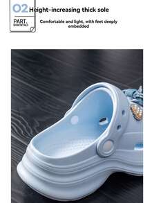 Teenage Girl Slippers With Bow Tie Design, Exclusive Fashion Lightweight Clogs With Thick Soles And Holes, Summer Beach Vacation Outdoor Pool Slippers Girl's Student Slip-On Slippers Slip-On Slipper EVA Soft Sole Slip-On Slippery Comfortable Leisure Girl's Slippers Garden Shoes And Sandals, Customized Pendant, Suitable For Home And Travel, Suitable For Four Seasons. - 白色 - 查看 7