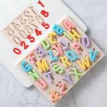 2pcs 3D Silicone Molds With Raised Letters And Numbers - Ideal For Clay, Resin And Cake Plaster Decorations, Great For DIY Crafts And Birthday Decorations - Gray Number and Letter Mold - View 7