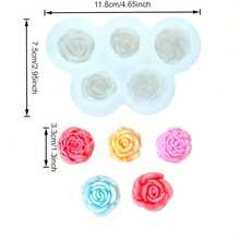 1 khuôn làm nến và sáp hình hoa 5 trong 1 tự làm, bao gồm hoa hồng, hoa mẫu đơn và các hình dạng khác, thích hợp cho xà phòng, đất sét nhựa, thạch cao và các dự án thủ công khác. - 5 bông hoa - Xem 4