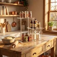 1 Giá trưng bày bằng acrylic trong suốt, thiết kế đa chức năng với 3 tầng kệ nâng cao, thích hợp để trưng bày nước hoa, mỹ phẩm, tượng nhỏ và gia vị, có thể dùng làm vật dụng trang trí bàn làm việc, bàn trang điểm hoặc nhà bếp. - Nhiều màu - Xem 6