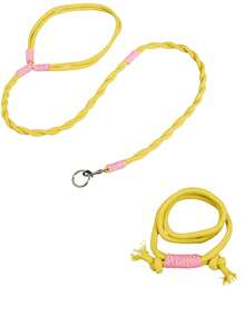 2Pcs Dog Leash & Collar Set, Cute Flower/Basic Style Braided Cotton Pet Leash With Matching Collar, 1.5m Long For Small Medium Dogs - Multicolor - View 11