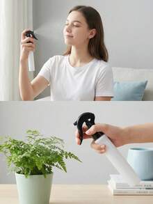 1 bình xịt áp lực ngón tay cái màu trắng, bình xịt dưỡng ẩm tạo kiểu tóc chuyên nghiệp, bình xịt phun sương mịn liên tục mini, bình xịt phun sương dưỡng ẩm đa chức năng, bình xịt khử trùng cồn dùng cho cây hoa có thể nạp lại. - trắng - Xem 7