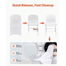 12Pcs & 30Pcs Spandex Chair Covers White Folding Kitchen Chairs Cover Universal Washable Slipcovers Protector Removable Chair Seat Covers For Wedding Party Dining Room Banquet Event - 白色 - 查看 5