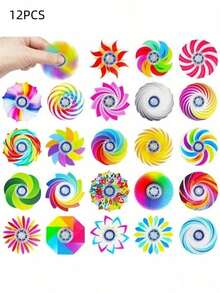 12/6/24pcs Set - Mixed Colors & Patterns, Plastic Stress Relief Toys, Suitable For Birthday Party Favors, Holiday Gifts (Random Assorted) - Multicolor - View 6