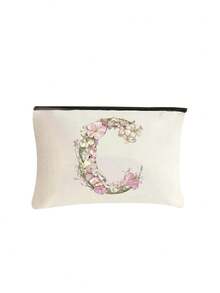 Cosmetic Bag With A-Z Letter Floral Pattern, Portable Makeup Bag, Zipper Multifunctional Storage Bag, Portable Storage Bag, Toiletry Bag, Lightweight, Suitable For Young Men And Women, Jewelry Accessories, Perfect For Back To School, Birthday, Holiday, Teacher's Day Gifts, Creative Teacher Gift Toiletry Bag, Skincare Bag, Toiletry Bag, Women's Travel Essential, Large Capacity Women's Travel Bag - View 34