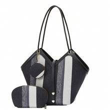 Large Capacity Women's Shoulder Bag, Stylish Color Block Versatile Bag - Brown - View 6