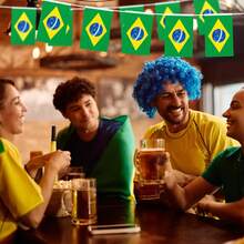 1 bộ/30 lá cờ dây Brazil, cờ tam giác nhỏ Brazil, cờ kéo, trang trí cho lễ khai mạc sự kiện, cuộc thi và tiệc tùng. - BR - Xem 3