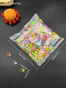 1000 piezas/Paquete Marcadores de coma, paquete a granel de gran capacidad (color aleatorio), satisface el uso artesanal a largo plazo, macarrón de colores mixtos, puede marcar secciones del proceso de tejido, diseño antideslizante y de bloqueo - signo de coma - Ver 8