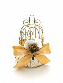 European Style Gold Bird Cage Candy Box, Tin Wedding Favor Box, Creative Marriage Gift Box, Wedding Supplies - View 7