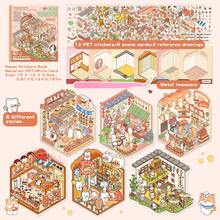 20pcs Scenery Sticker Book, DIY House Stickers, Includes Metal Tweezers, 3D Miniature House Scenery Stickers, Scrapbooking, Landscape Stickers, Handbook Stickers, Reusable, Multiple Sizes Available - Multicolor - View 13