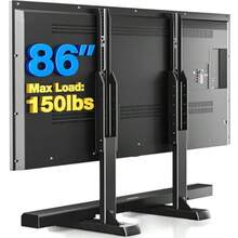 Table Top TV Stand With Height Adjustable TV Legs TV Stands Base With Cable Management For Most 37 To 86 Inch Flat Or Curved TVs Steel TV Feet Holds Up To 150 Lbs Max VESA 800x600mm Black - Black - View 7