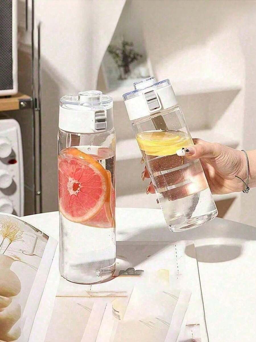 1个塑料水瓶,耐热,大容量便携运动杯,简单方便 - 白色 - 查看 1