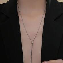1件时尚、优雅、性感且独特的Y形可调节项链，适合女性日常和街头服饰搭配。 - 彩色 - 查看 4