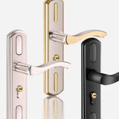 Bộ 1 Khóa cửa gỗ điều chỉnh được, Tay nắm cửa phòng ngủ đa năng, Khóa cửa phòng trong nhà, Núm vặn cơ học, Kim loại đánh bóng, Không cần nguồn điện, Bộ khóa tay nắm cửa hiện đại, Tay nắm cửa trong nhà thời trang kèm chìa khóa, Khóa an ninh cửa đơn đa năng