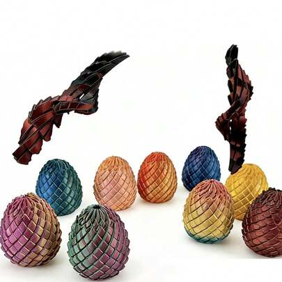 3D Printed Transforming Rotating Dragon Egg Model Gift Ornament, Creative Finger Decompression, Suitable For Halloween/Easter/Christmas/Holidays, Magical And Dreamy Themed Party Decoration, Ideal For Home, Living Room, And Office Desktop Scene Setup