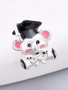 1 pieza Brazalete/Collar con cuentas decorativas de koala de la serie de graduación, moda y lindo, regalo de graduación versátil y creativo DIY - Plateado - Ver 3