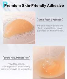 Sticky Bra For Women, Push Up Adhesive Bras, Invisible Backless Strapless Silicone, Spoon Shape Thin Edge - Gầy - Xem 5