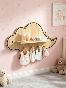 Prateleira de armazenamento prática em formato de dinossauro para crianças, ideal para sala de estar e quarto infantil, para guardar diversos itens infantis. - Multicolorido - Ver 7