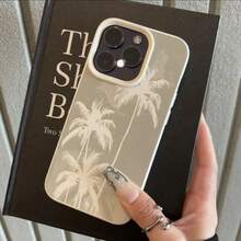 Phone Case - Fashionable Oil Painting Palm Tree Design TPU Phone Case, Suitable for  16 Pro Max Compatible with  17/16/15/14/13/12/11/X/XS/XS MAX/ProMax/Air/Plus- a Durable And Stylish Protective Cover - Weiss - Übersicht 2