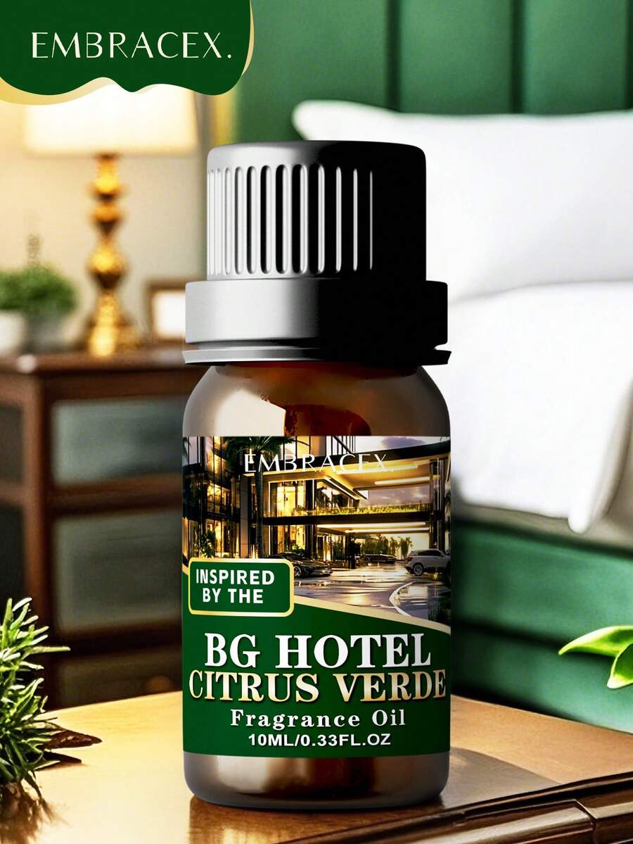 EMBRACEX. 10ml Hotel Essential Oil, Citrus & Greenery Scent, Luxury Fragrance Oil, Car Air Freshener, Aromatherapy Oil, Reed Diffuser, Room Deodorizer, Candle Making, Diffuser, Humidifier, Car Fragrance Oil, 5-Star Hotel Experience Scent, Holiday Essential