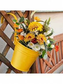 Chậu hoa treo tường bằng sắt màu kẹo ngọt, chậu trồng cây treo bằng sắt nhiều màu sắc sáng tạo, chậu trồng cây mọng nước và cây xanh cho ban công nhà. - Xô treo bằng kim loại - Xem 5