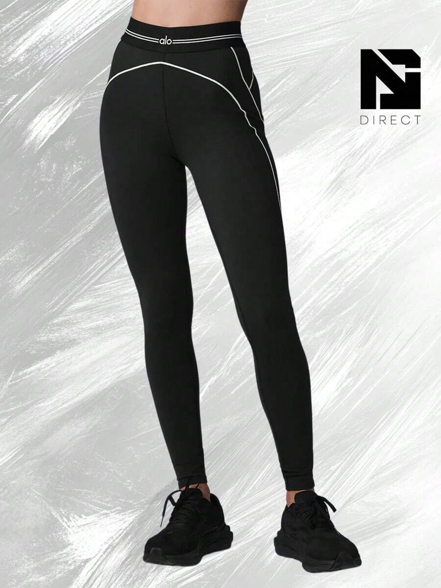 Airbrush High-Waist Heart Throb Legging - Hitam/Putih - View 1