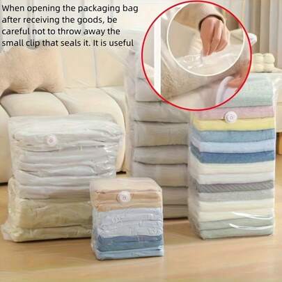 Compression Bags, Cube Vacuum Storage Bags For Clothes And Bedding, Vacuum Seal Bags For Storing Clothes, Blankets And Winter Coats - Space Saving Compression Bags, No Pump Needed, Multiple Sizes Available