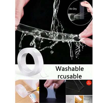 1 cái/2 cái/4 cái Băng keo nano hai mặt siêu bền, dạng gel trong suốt – Có thể tháo rời, giặt được, chống trượt, dùng để gắn đồ dùng trong nhà, bếp, phòng tắm và văn phòng. Hoàn hảo để cố định dụng cụ nhà bếp, phụ kiện phòng tắm, giá đựng bàn chải đánh răng, khay đựng xà phòng và đồ dùng vệ sinh cá nhân lên tường/mặt bàn.