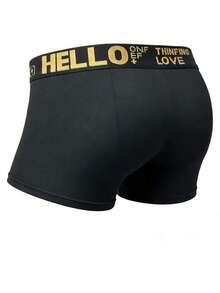2 chiếc quần boxer nam, cạp quần bất đối xứng, thiết kế chữ cái, đồ lót mềm mại thoải mái cho mặc hàng ngày. - Đỏ - Xem 7