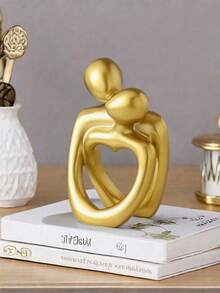 1pc Heart-Shaped Resin Sculpture Decor, Modern Home Decoration, Bookshelf/Desk/Bedside Table Accessory, Anniversary Gift, Women's Gift - Love Kiss - View 10