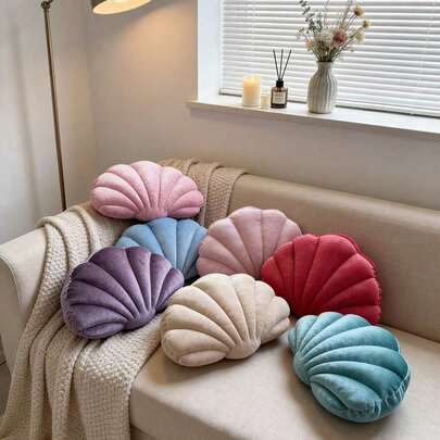 1 chiếc gối trang trí hình vỏ sò, gối trang trí nhà cửa sáng tạo, thích hợp cho ghế sofa, phòng ngủ, xe hơi, trang trí nhà cửa, trang trí phòng, nhiều màu sắc để lựa chọn, tinh tế và thiết thực, bao gồm ruột gối.