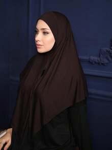 1pc Instant Triangle Hijab, All-In-One Headscarf With Chin Strap. Quick Wrap Triangle Scarf, No Undercap Needed, No Folding Required. Suitable For Daily Wear, Prayers, And Outings - Multicolor - View 6