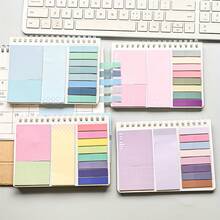4pcs/Set Gradient Spiral Notebooks, Each Set Includes 20 Sticky Notes, Writable & Sticky PET Index Tabs, Classification Label Stickers, Efficient Office Supplies - Multicolor - View 5
