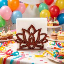 1pc Butterfly Lotus Pattern Napkin Stand, Hollow Desktop Tissue Box, Home Decoration, Festival Party Celebration, Table Centerpiece, Birthday Wedding Decoration, Kitchen And Restaurant Decoration, Birthday Gifts - Multicolor - View 1