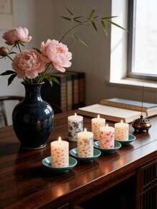 1 Nến trụ thơm kiểu sứ xanh trắng, nến trang trí thủ công kiểu decoupage, trang trí nhà cửa theo phong cách Trung Hoa cổ điển, nến thơm cháy lâu, trang trí bàn tiệc cưới, sinh nhật, khách sạn, nhà nghỉ dưỡng, quà tặng cho phái nữ, quà tặng ngày Valentine và quà tặng cho cặp đôi mới cưới. - Nhiều kiểu dáng - Xem 7