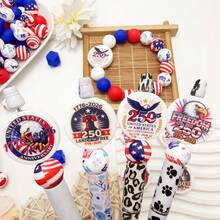 25/30/47pcs American Independence Day 250th Anniversary Series Silicone Bead Set, Printed With American Elements "250" Shaped Beads, DIY Keychain, Necklace, Bracelet, Decoration, Pen, Jewelry Pendant, Holiday & Birthday Gift - Independence Day 250 - View 3