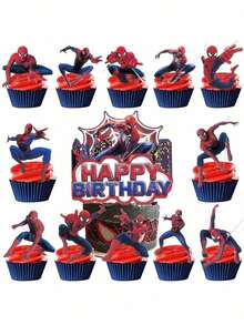 Decorações para festa de aniversário, conjunto para decoração de bolo de aniversário, suprimentos para decoração de bolo de aniversário faça você mesmo em casa - Ver 3